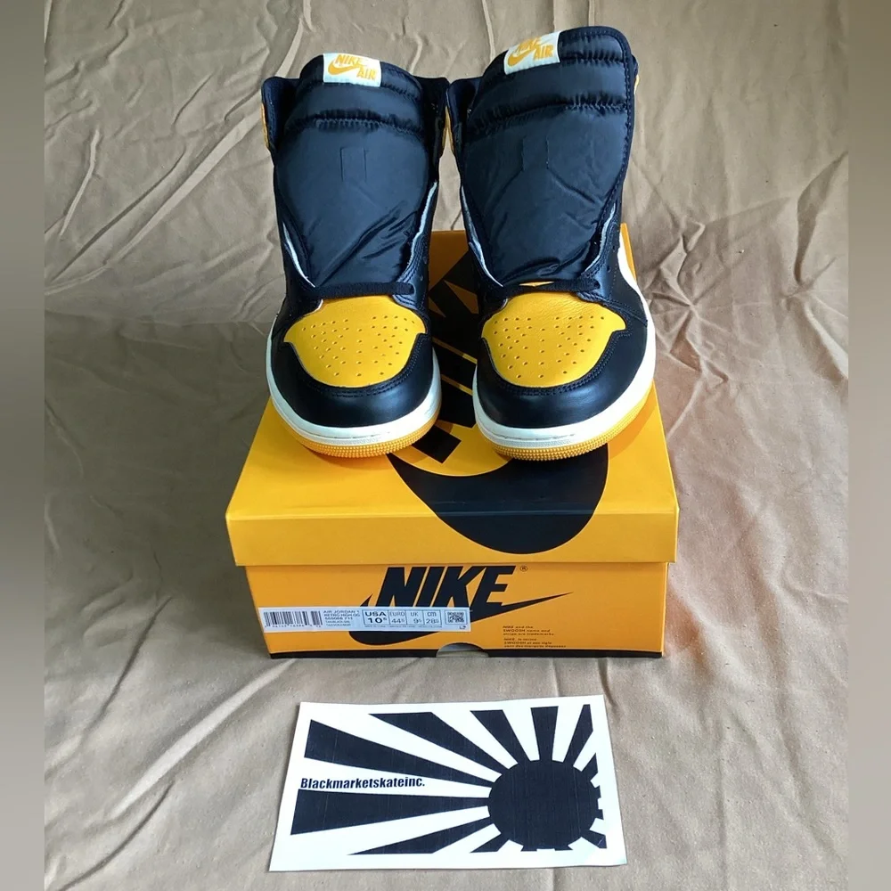 Nike Air Jordan 1 Retro High OG Yellow Toe Taxi 555088-711 Men's Size 10.5
